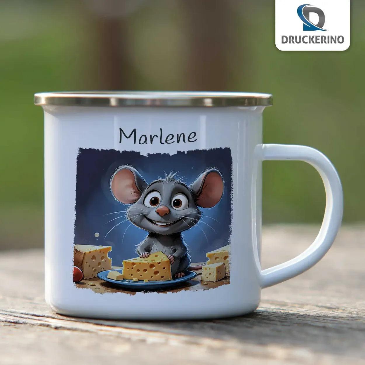 Emaille Tasse Zaubermaus - Druckerino