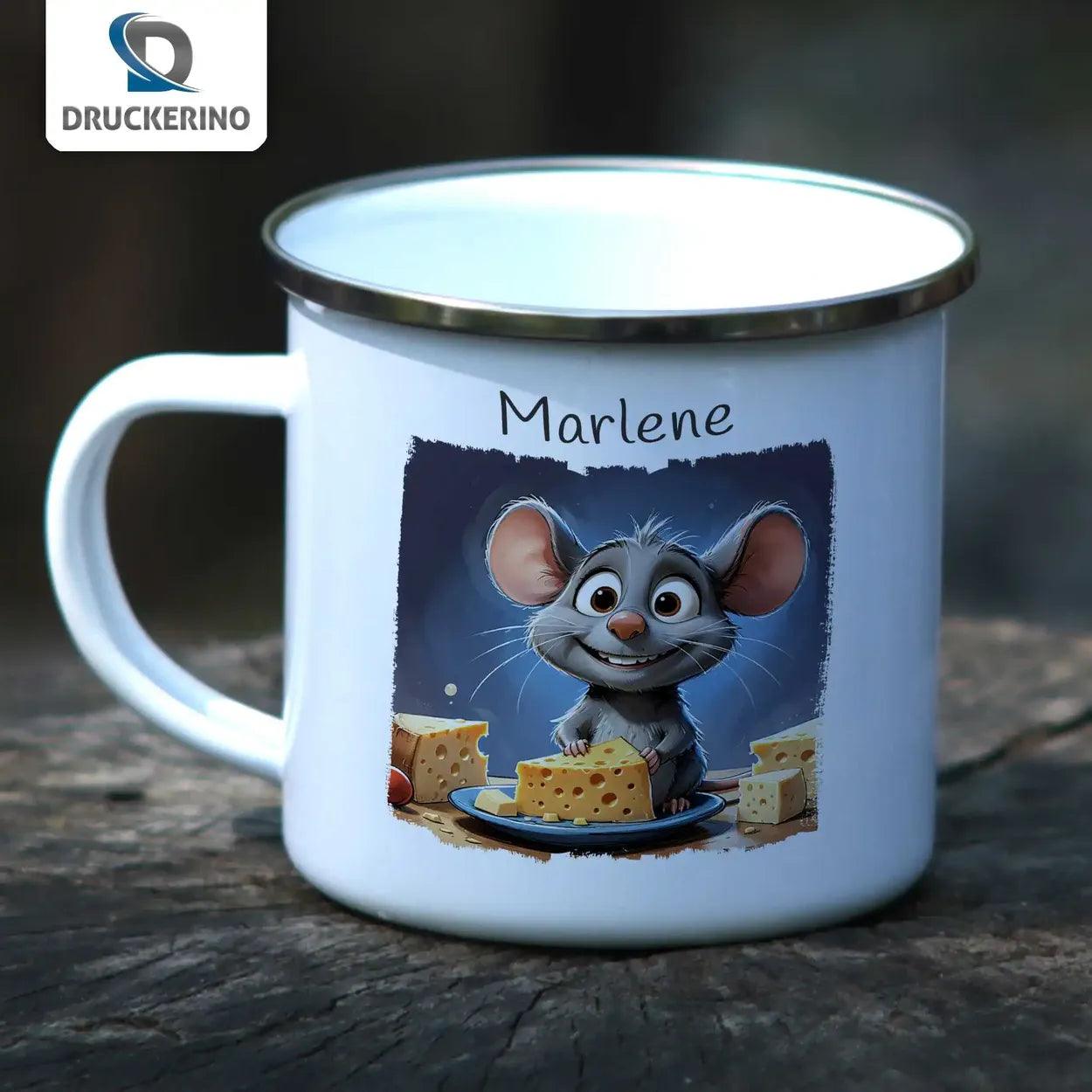 Emaille Tasse Zaubermaus - Druckerino