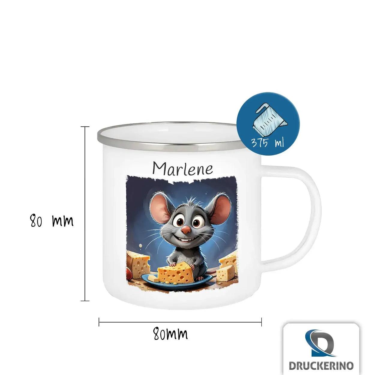 Emaille Tasse Zaubermaus - Druckerino