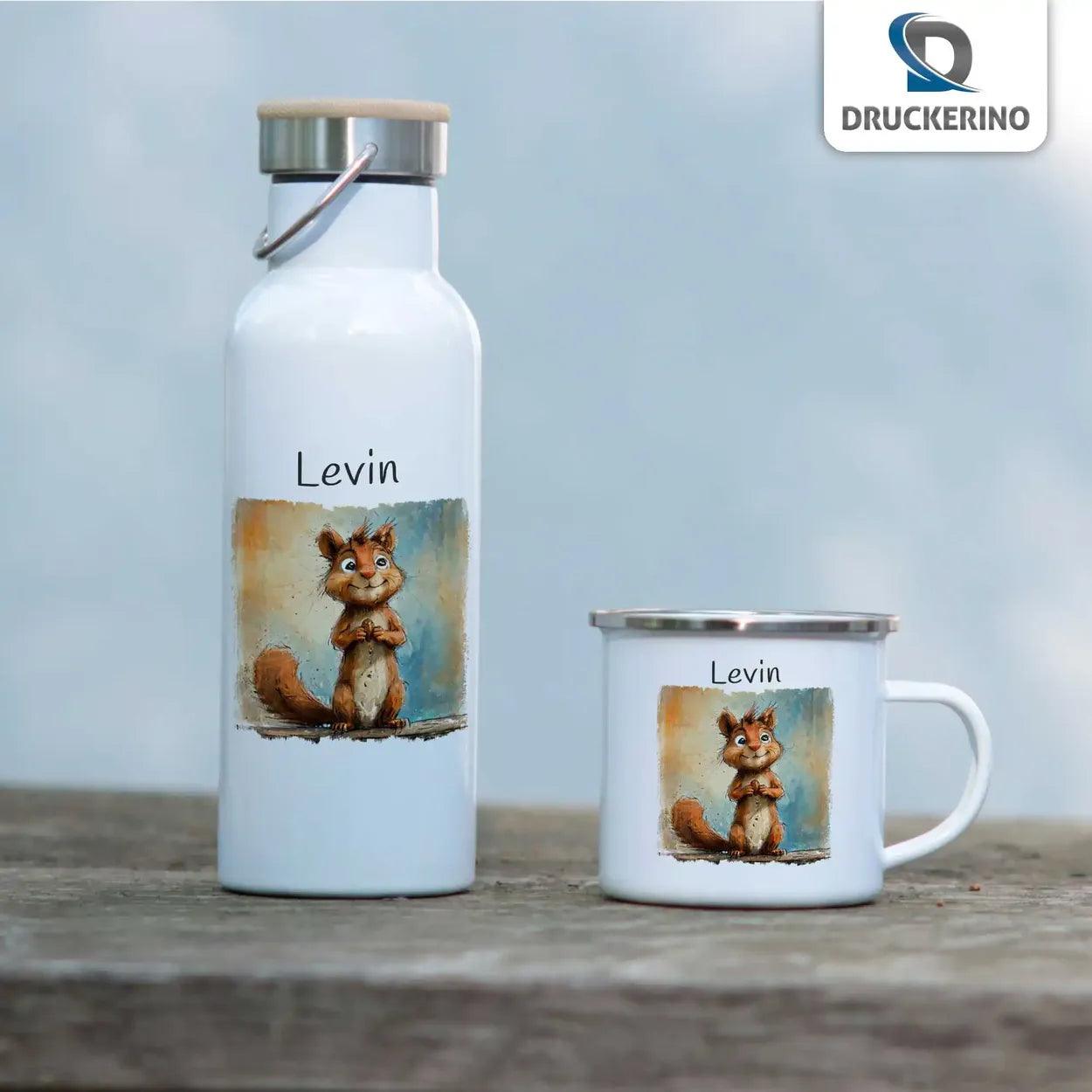 Emaille Tasse Zauberwald Eichhörnchen - Druckerino