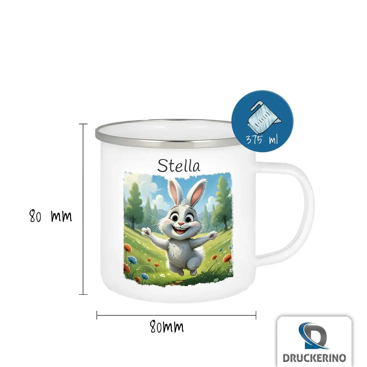 Emaille Tasse Zauberwelt Hase - Druckerino