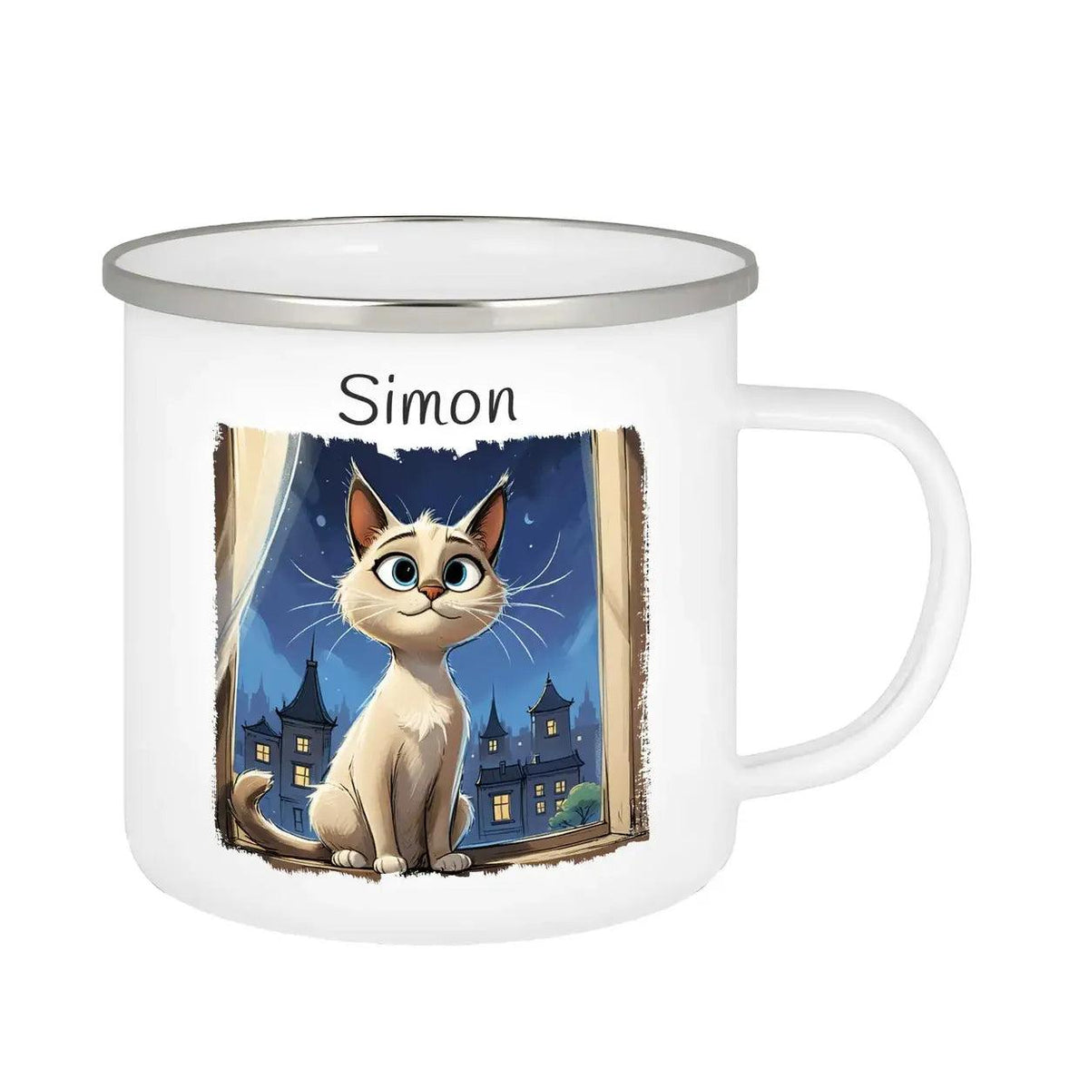 Emaille Tasse Zauberwelten Kätzchen - Druckerino