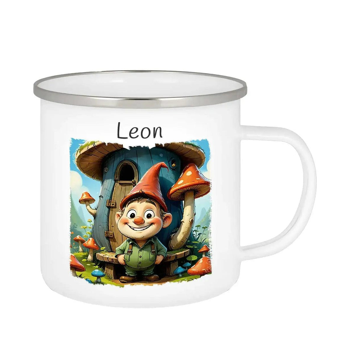 Emaille Tasse Zwerg Abenteuer - Druckerino