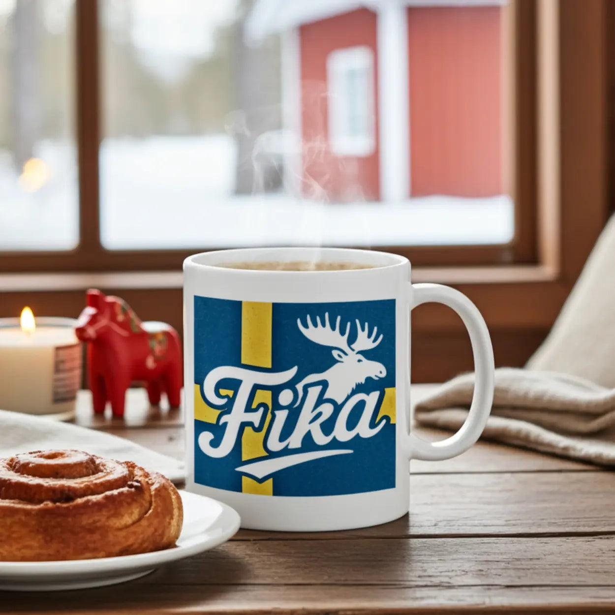 Schweden Elch Fika Tasse | Souvenir & Geschenk für Schwedenfans