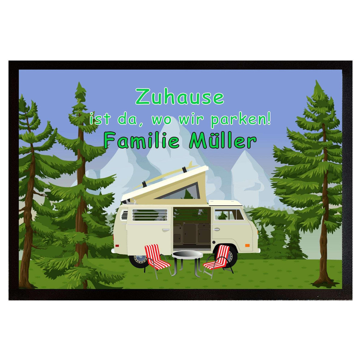 Fußmatte - Zuhause ist da, wo wir parken - Campervan - Druckerino