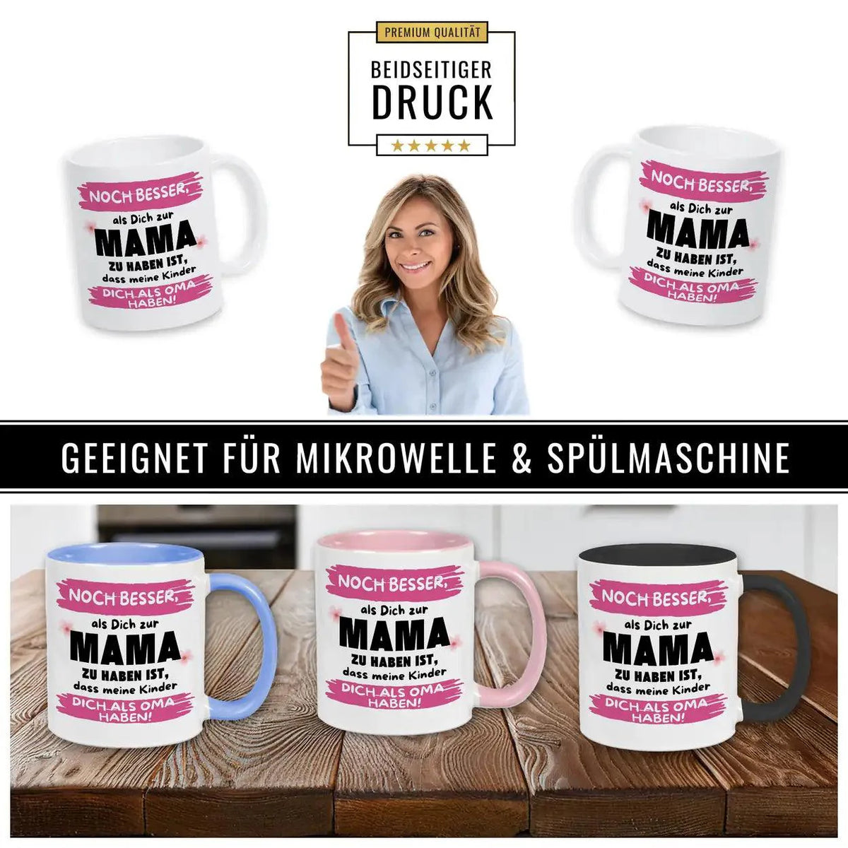Geschenk für Mama & Oma – Tasse mit Spruch zum Muttertag - Druckerino