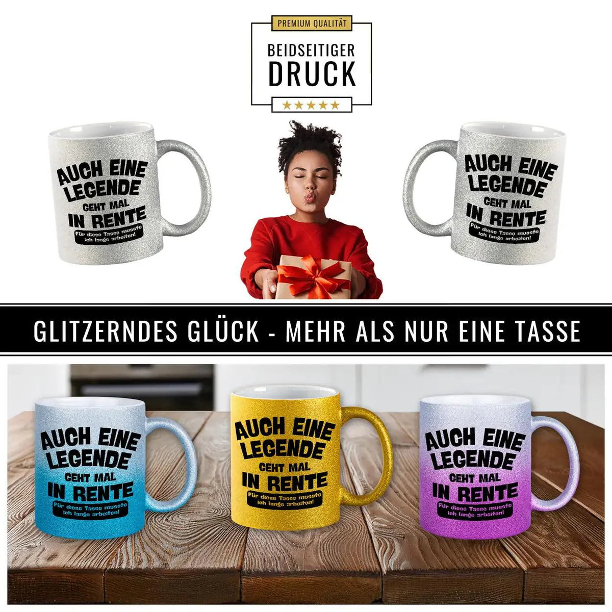 Glitzertasse Auch eine Legende geht mal in Rente - Druckerino