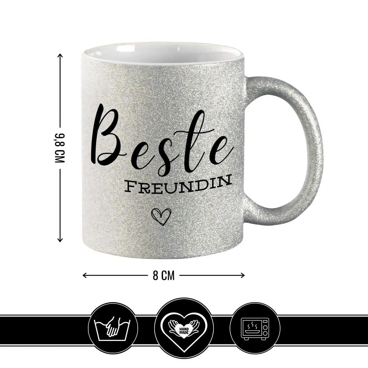 Glitzertasse - Beste Freundin - Druckerino