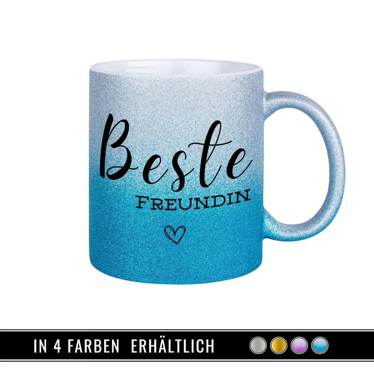 Glitzertasse - Beste Freundin - Druckerino
