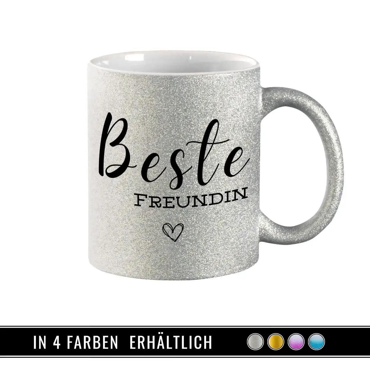Glitzertasse - Beste Freundin - Druckerino