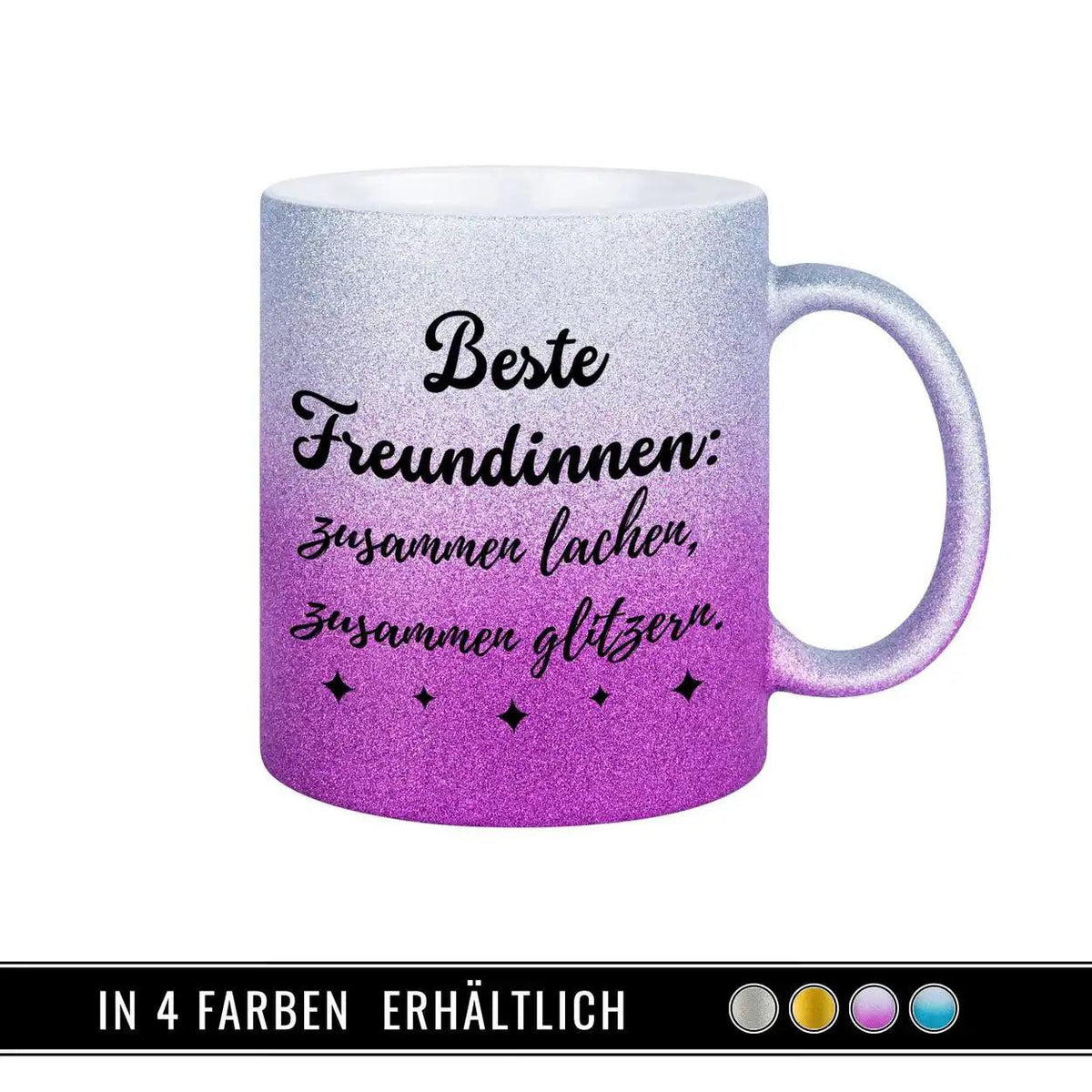 Glitzertasse - Beste Freundinnen – Zusammen lachen und glitzern - Druckerino