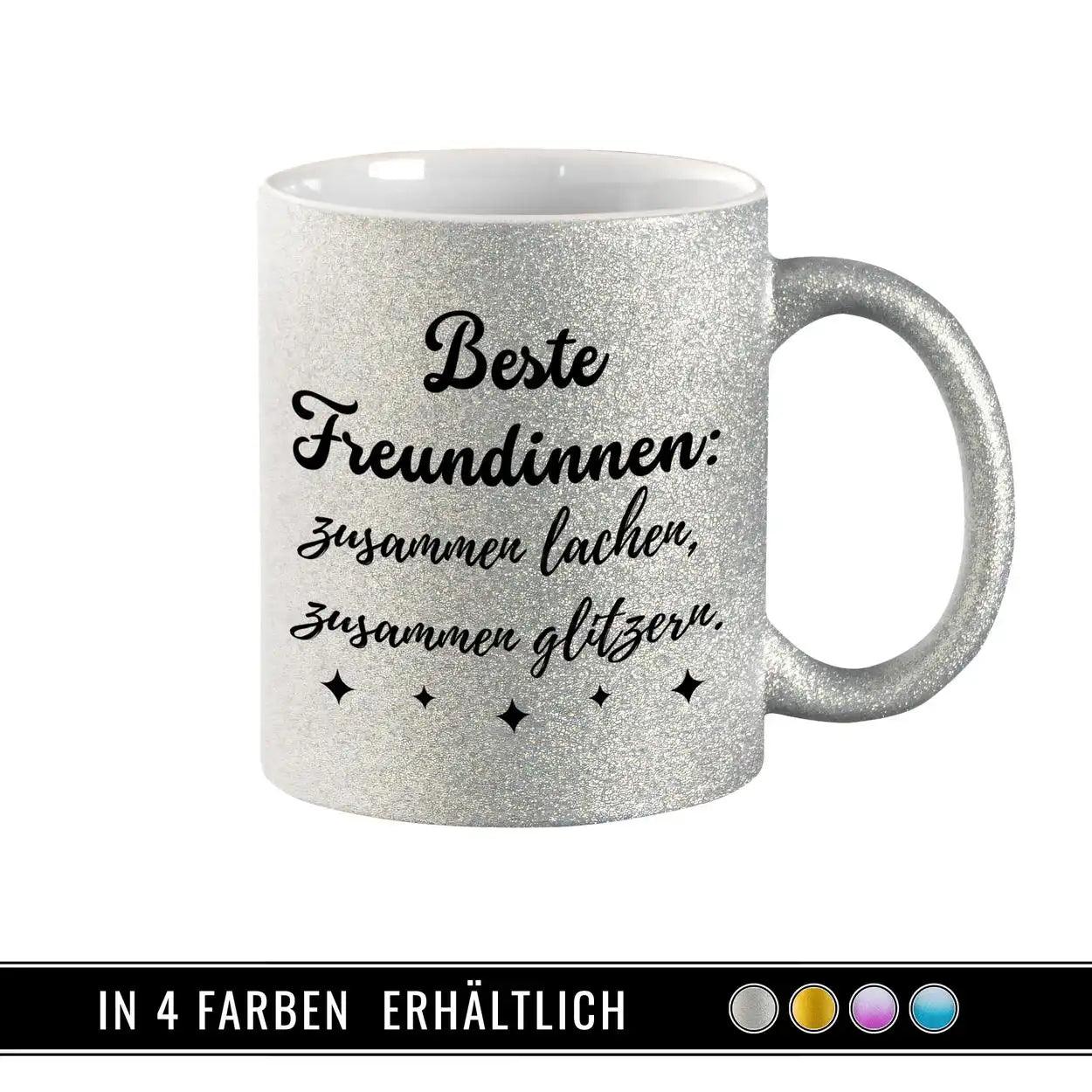 Glitzertasse - Beste Freundinnen – Zusammen lachen und glitzern - Druckerino
