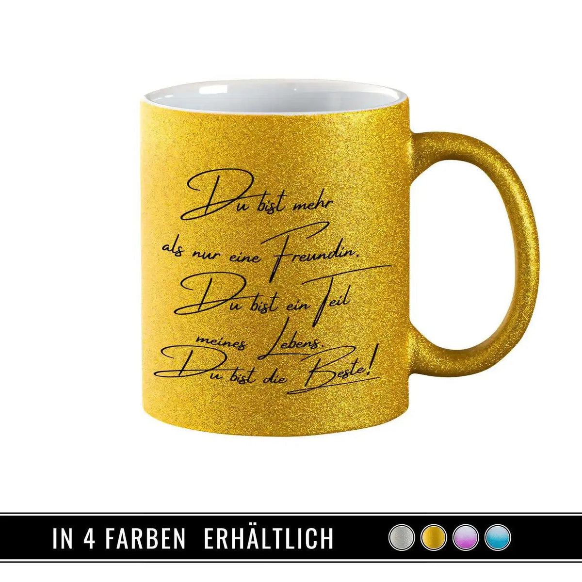 Glitzertasse - Du bist die Beste - Druckerino