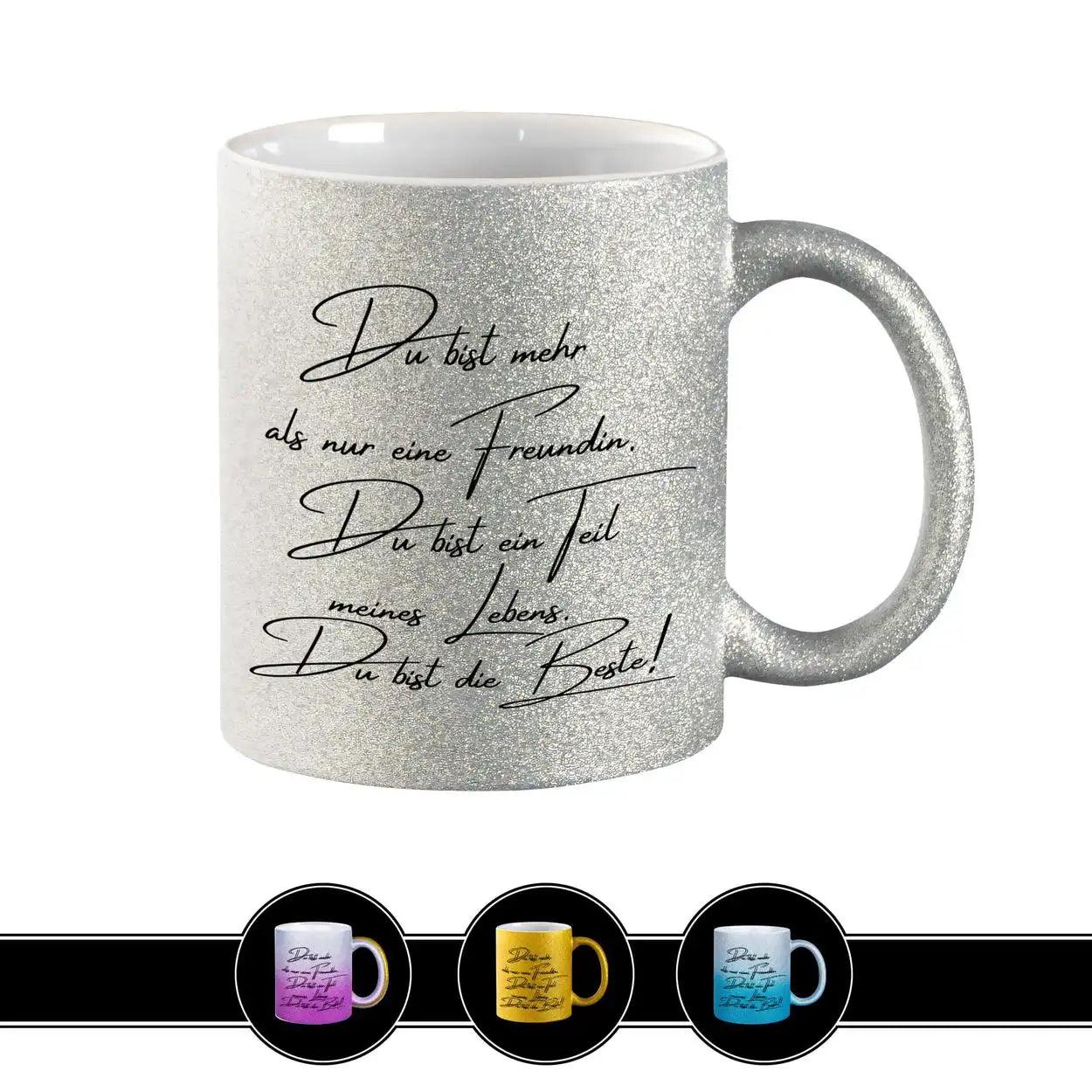 Glitzertasse - Du bist die Beste - Druckerino