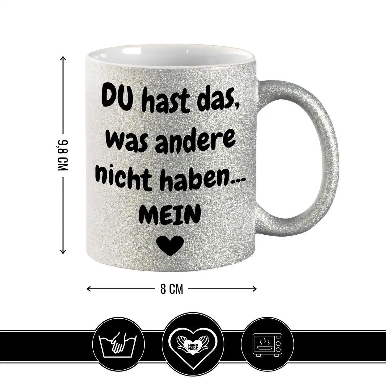 Glitzertasse - Du hast mein Herz - Druckerino