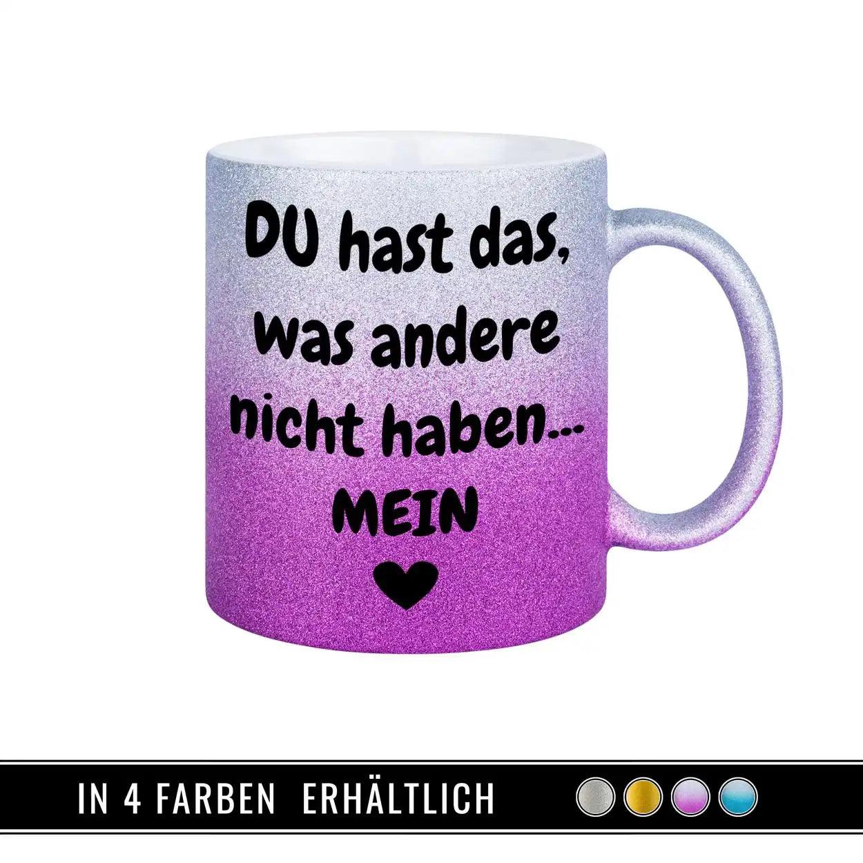 Glitzertasse - Du hast mein Herz - Druckerino