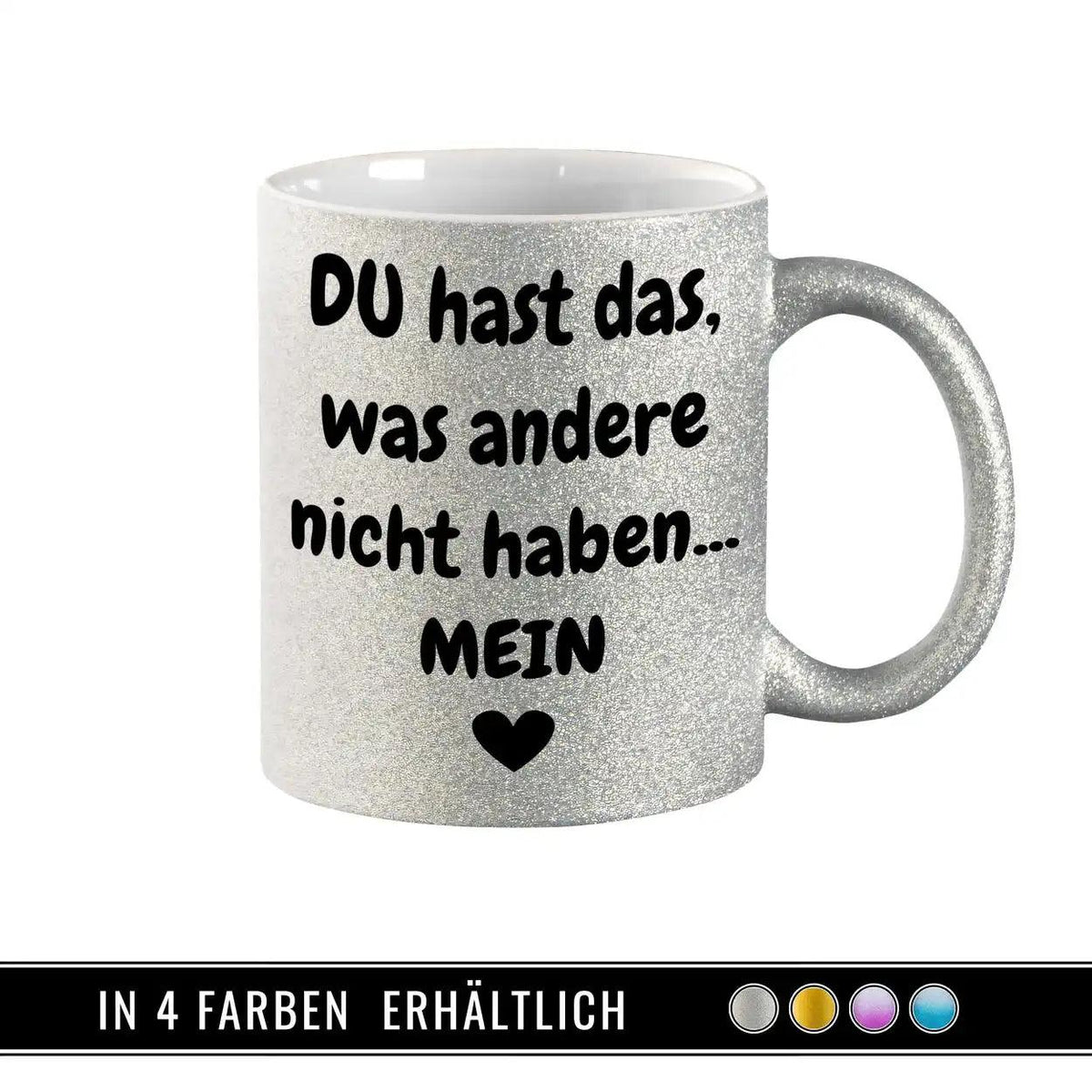 Glitzertasse - Du hast mein Herz - Druckerino