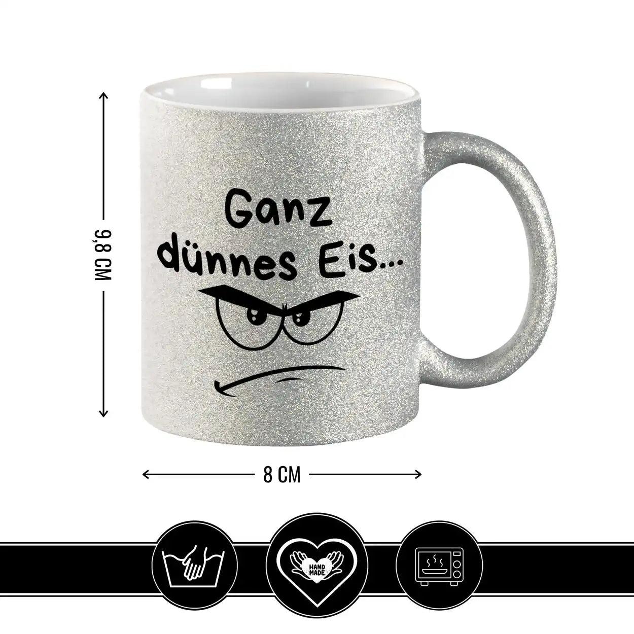 Glitzertasse - Ganz dünnes Eis - Druckerino