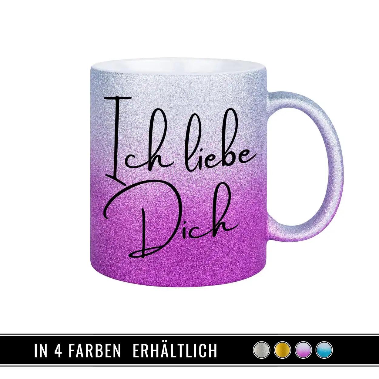 Glitzertasse - Ich liebe Dich - Druckerino