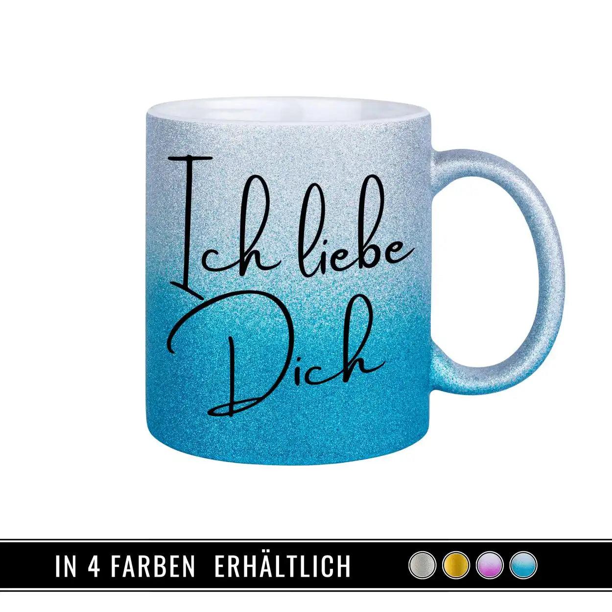 Glitzertasse - Ich liebe Dich - Druckerino