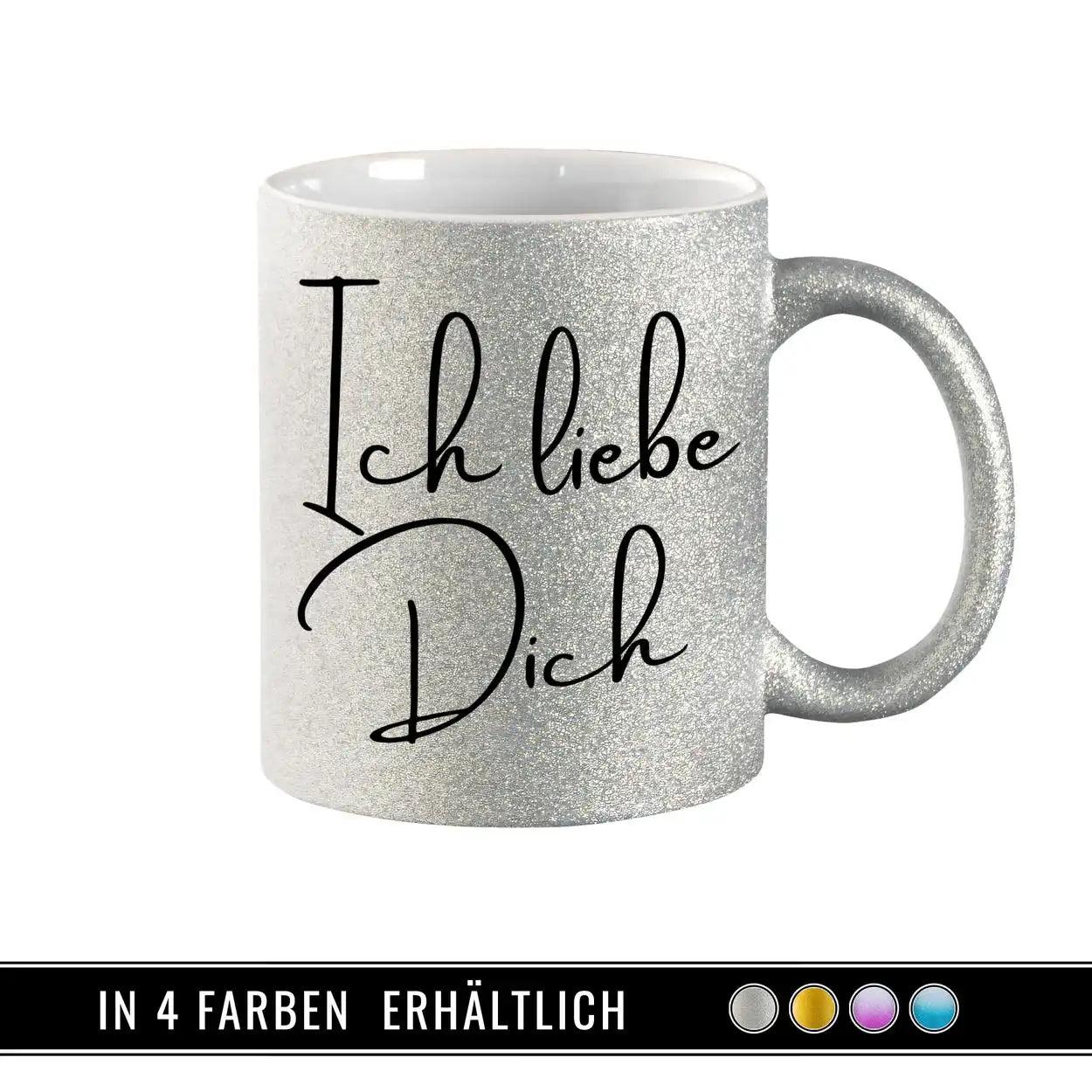 Glitzertasse - Ich liebe Dich - Druckerino