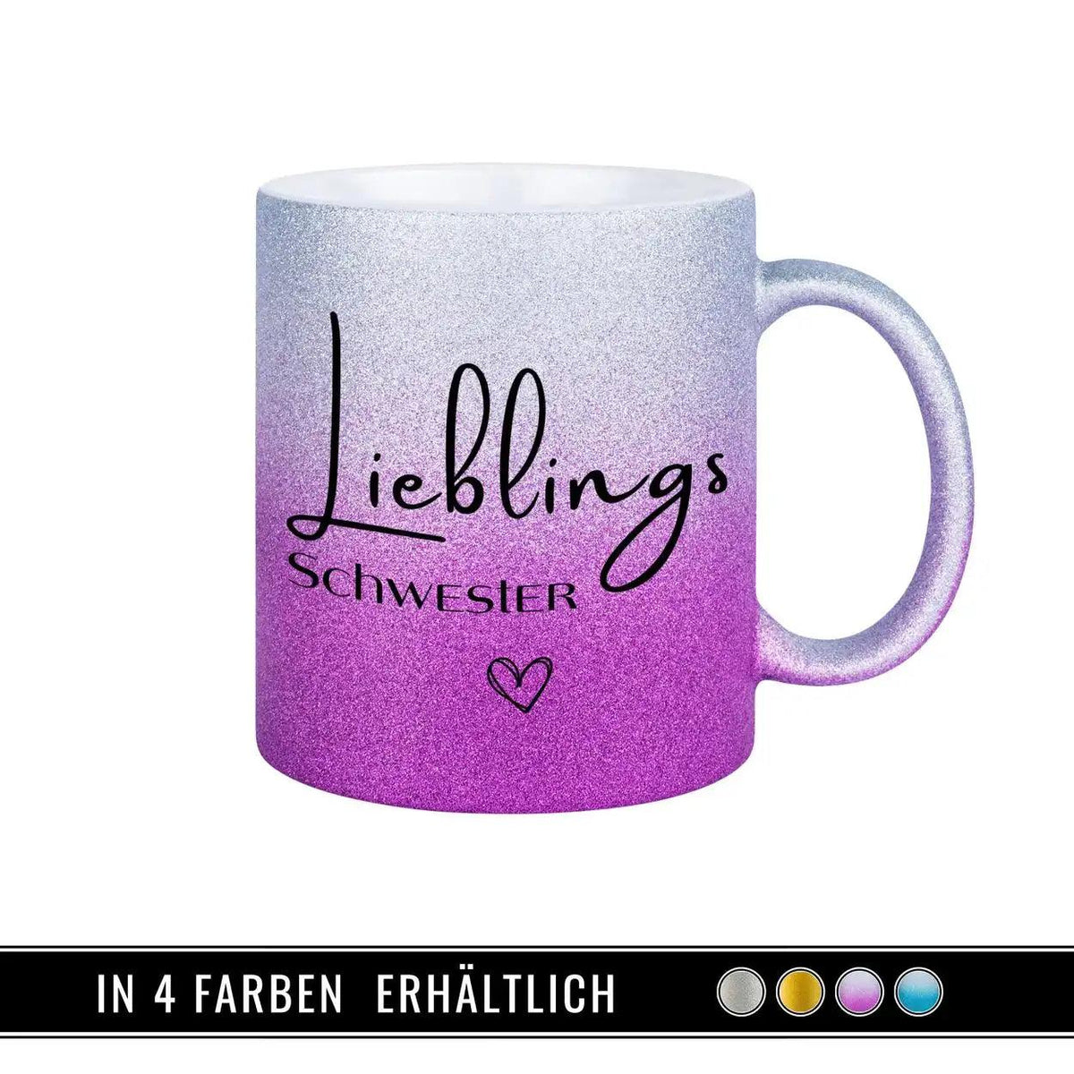Glitzertasse - Lieblings Schwester - Druckerino