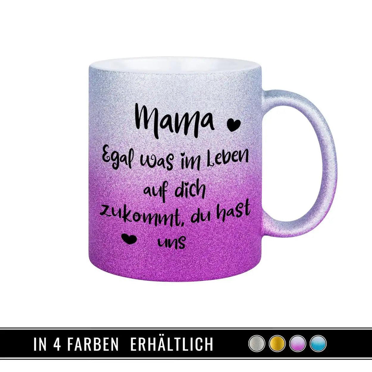 Glitzertasse - Mama – Du hast uns - Druckerino