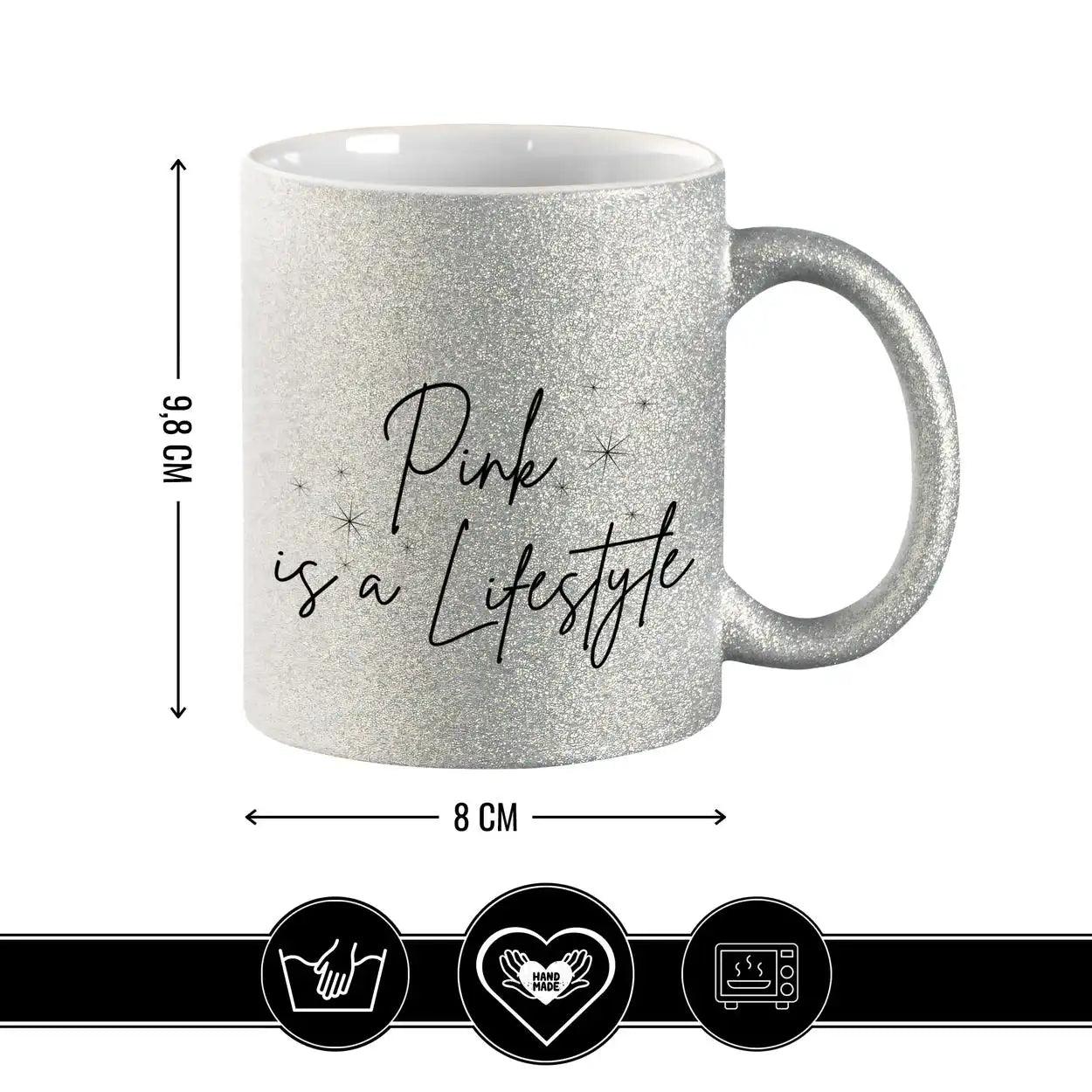 Glitzertasse - Pink is a Lifestyle - Druckerino