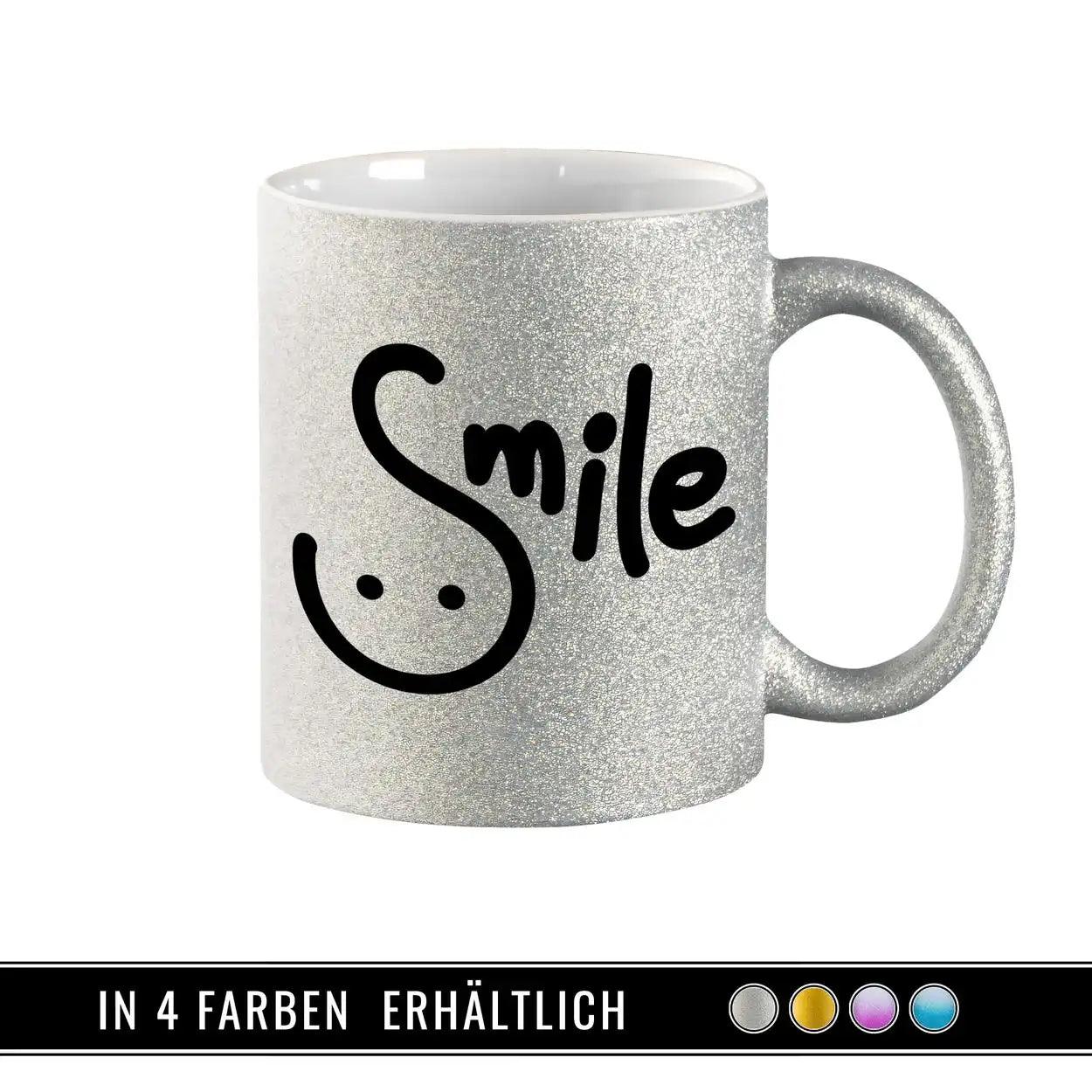 Glitzertasse - Smile - Druckerino