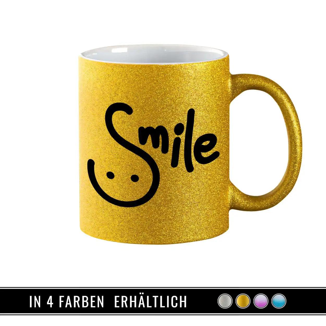 Glitzertasse - Smile - Druckerino