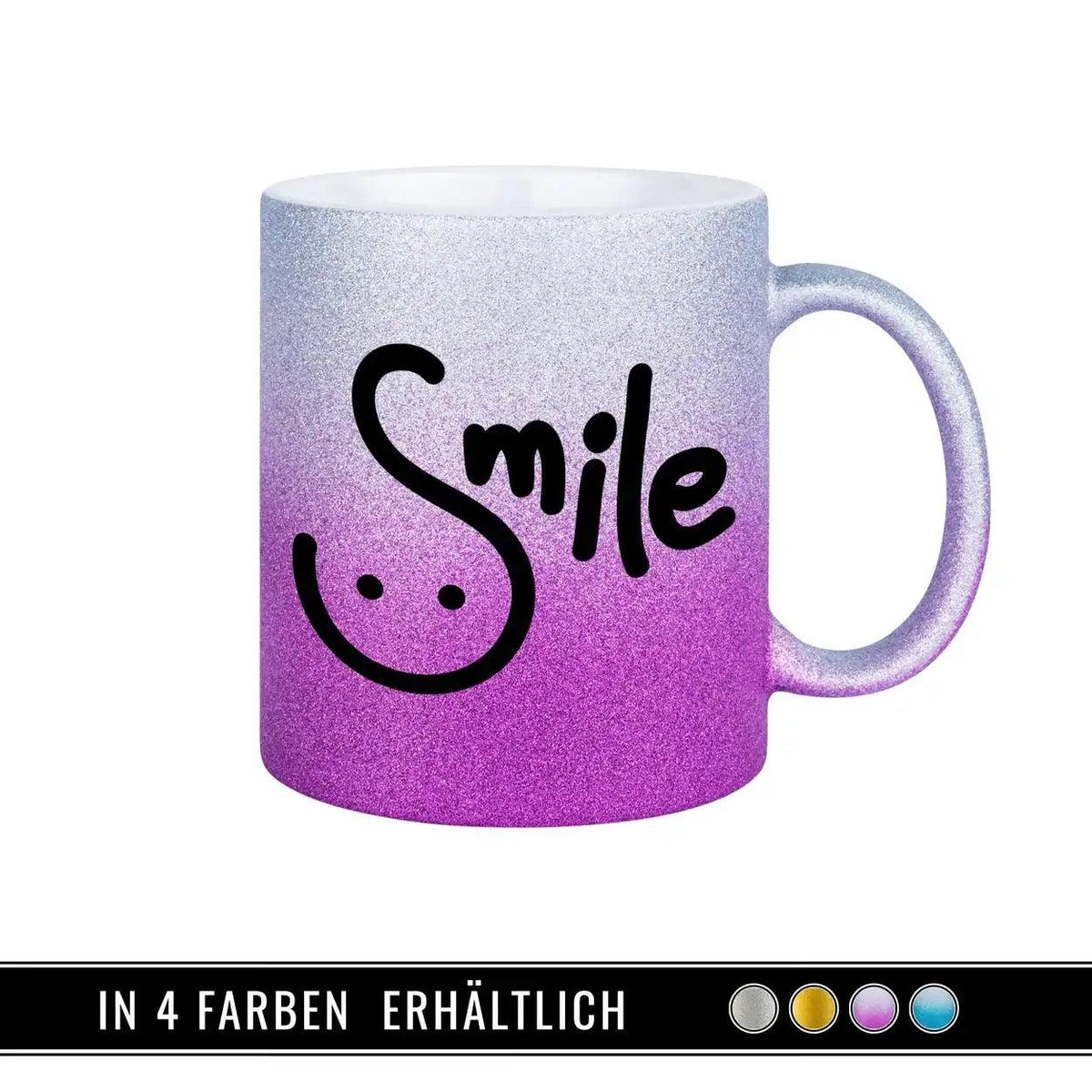 Glitzertasse - Smile - Druckerino