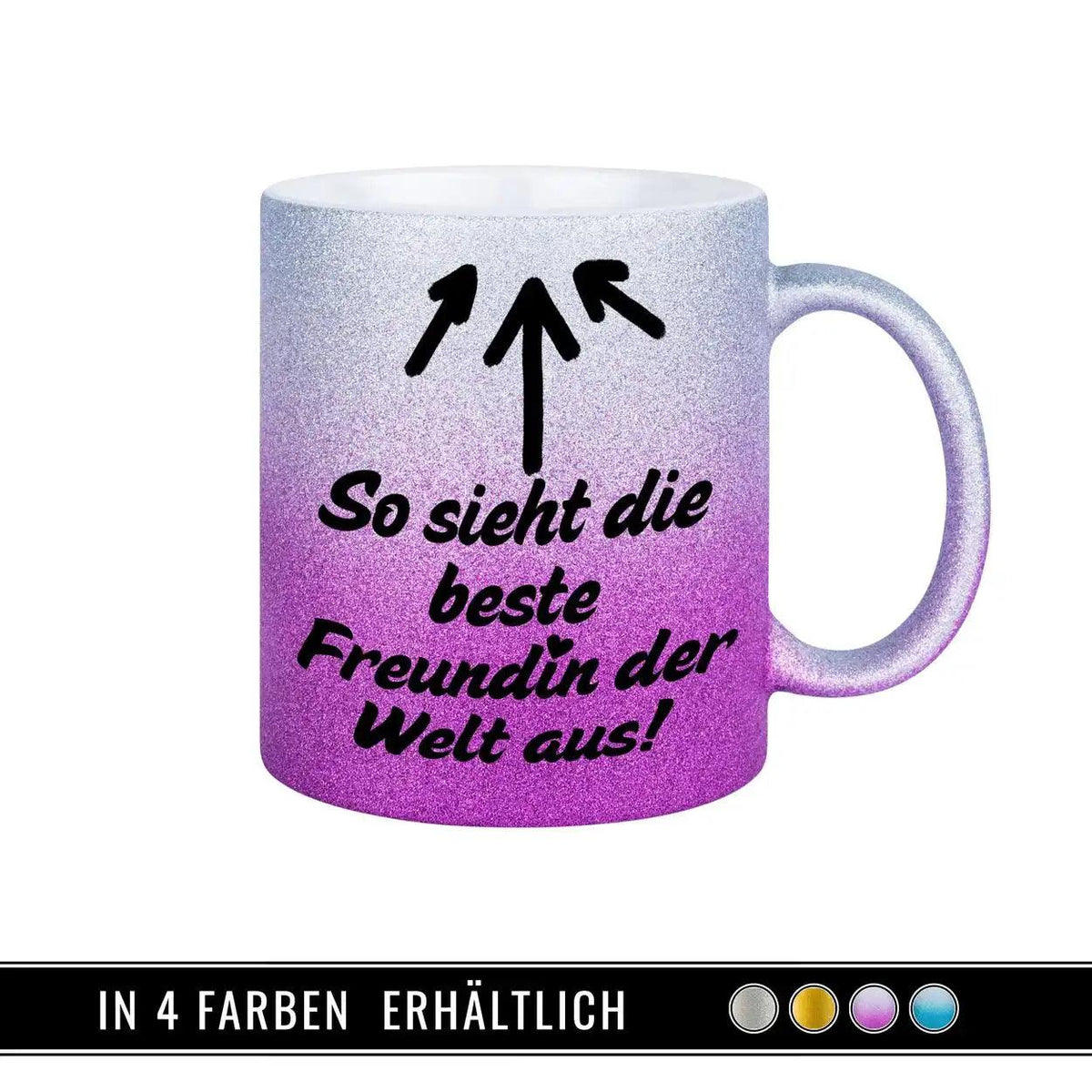 Glitzertasse - So sieht die beste Freundin der Welt aus - Druckerino