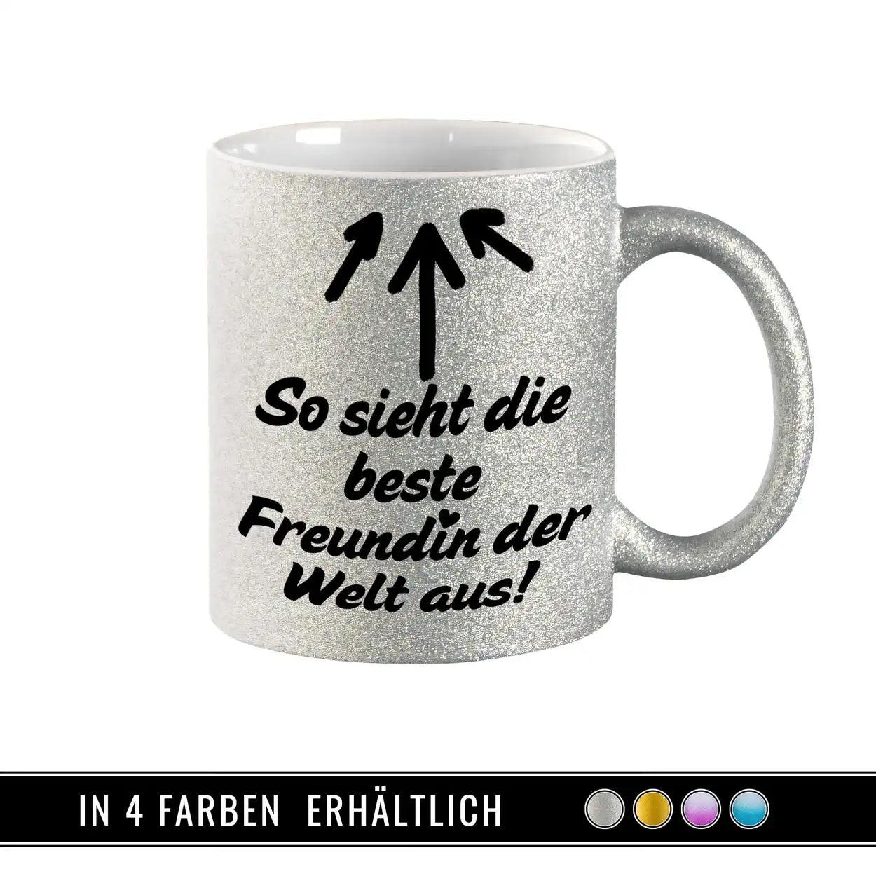 Glitzertasse - So sieht die beste Freundin der Welt aus - Druckerino