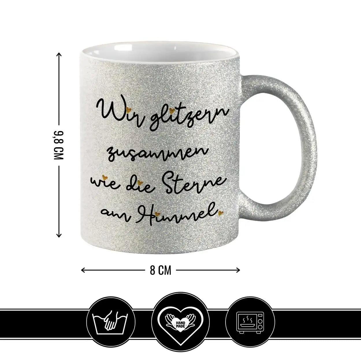 Glitzertasse - Wir glitzern zusammen - Druckerino