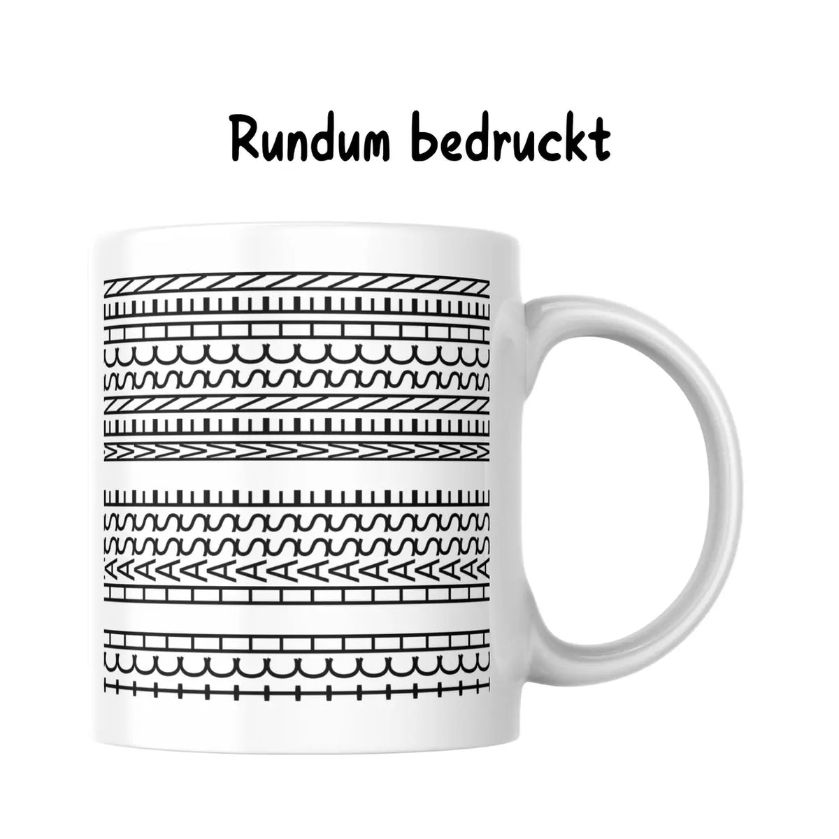 Ich hasse Menschen Tasse weiß - rundum bedruckt