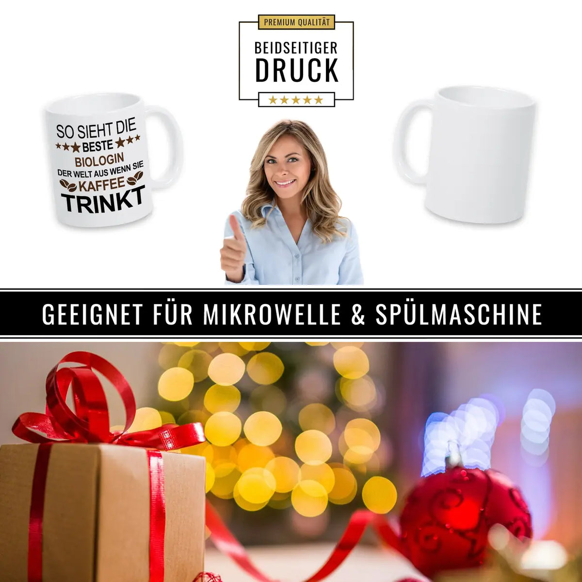 Kaffeetasse So sieht die beste Biologin der Welt aus. - Druckerino
