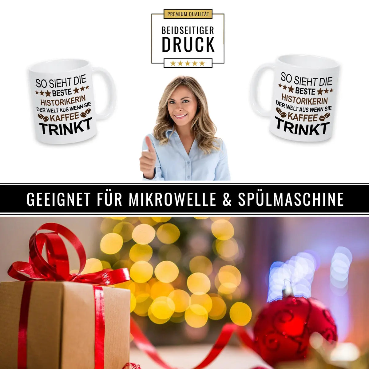 Kaffeetasse So sieht die beste Historikerin der Welt aus. - Druckerino