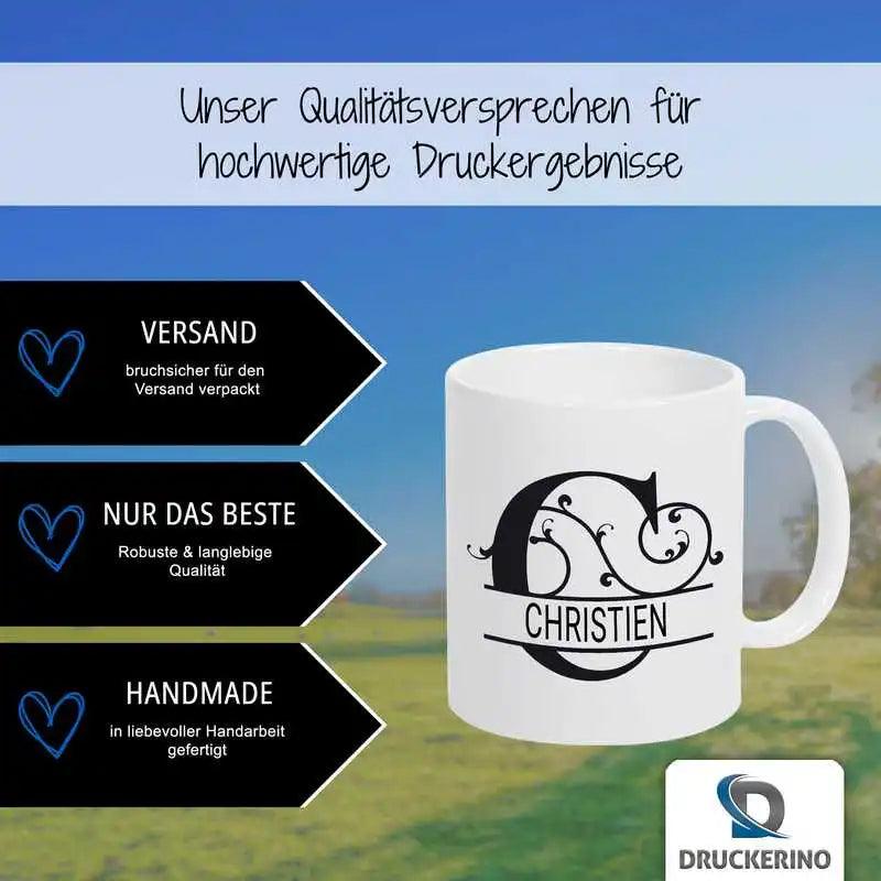 Keramik Tasse mit Namen | Motiv 1 | Christien - Druckerino