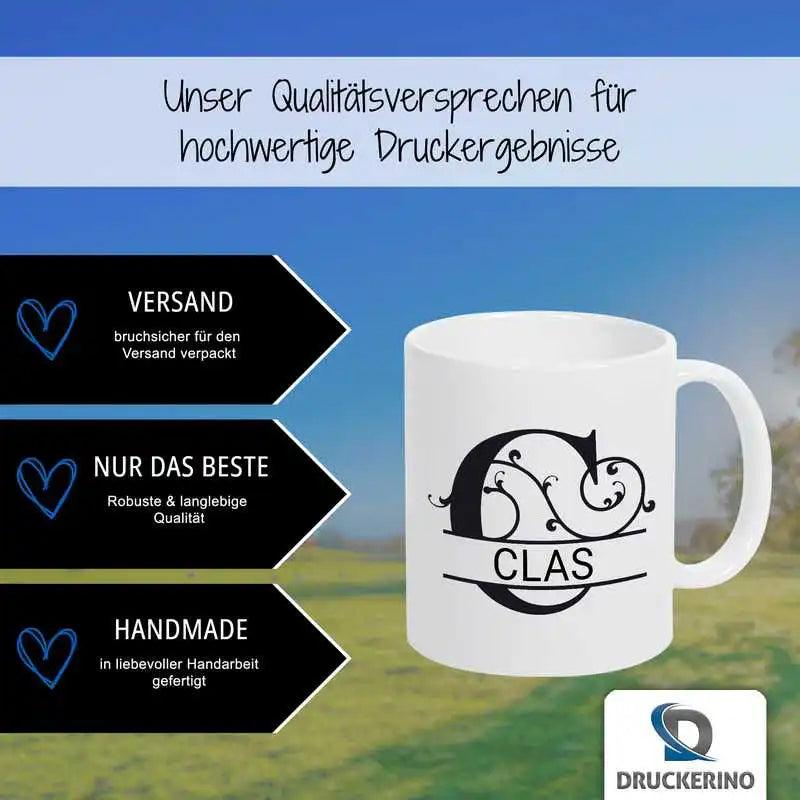 Keramik Tasse mit Namen | Motiv 1 | Clas - Druckerino