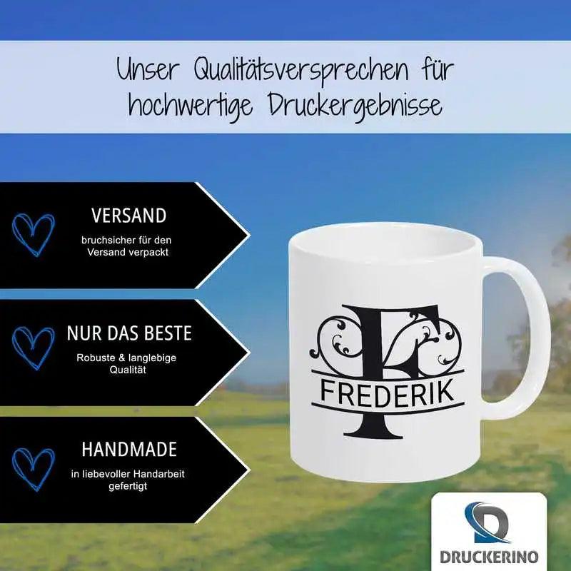 Keramik Tasse mit Namen | Motiv 1 | Frederik - Druckerino