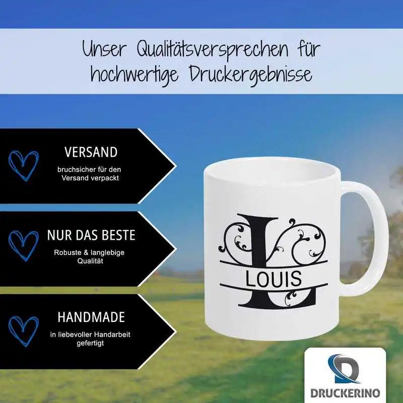 Keramik Tasse mit Namen | Motiv 1 | Louis - Druckerino