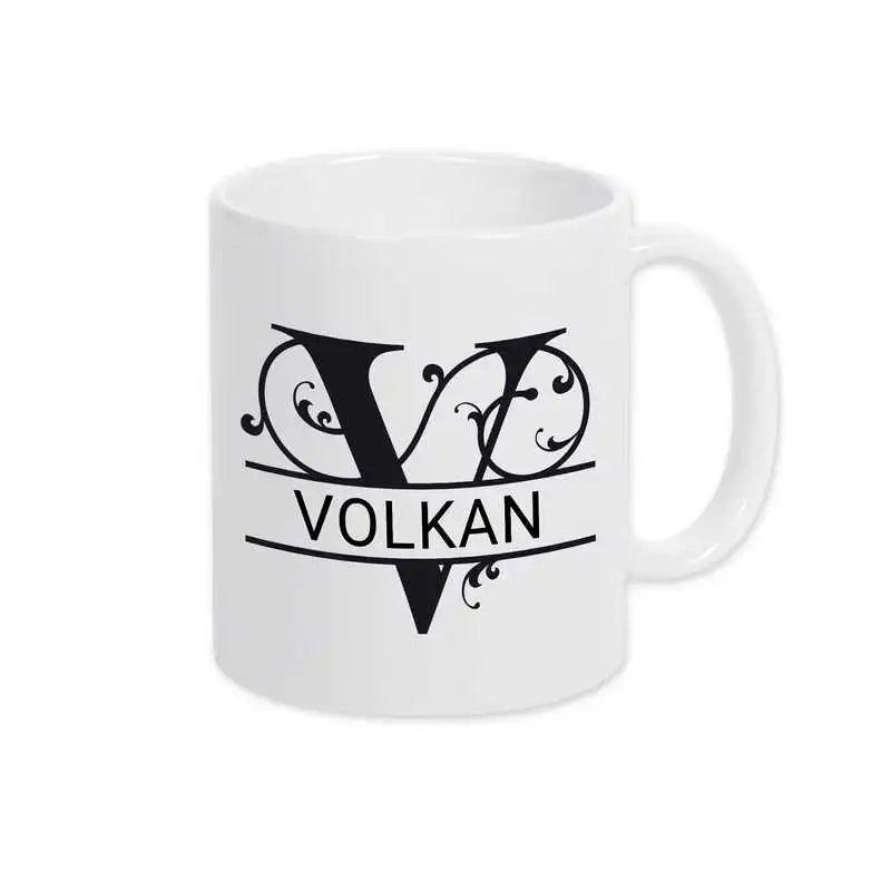 Keramik Tasse mit Namen | Motiv 1 | Volkan - Druckerino