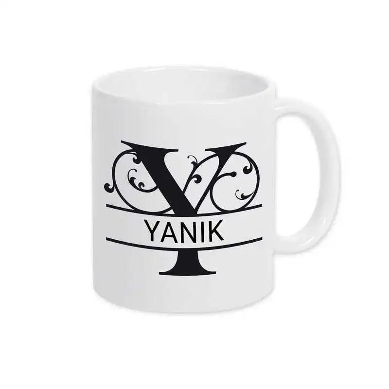 Keramik Tasse mit Namen | Motiv 1 | Yanik - Druckerino