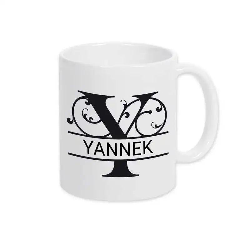 Keramik Tasse mit Namen | Motiv 1 | Yannek - Druckerino