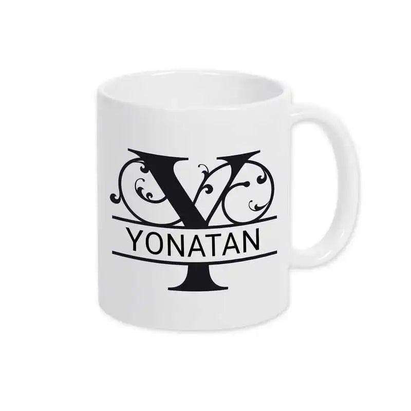 Keramik Tasse mit Namen | Motiv 1 | Yonatan - Druckerino