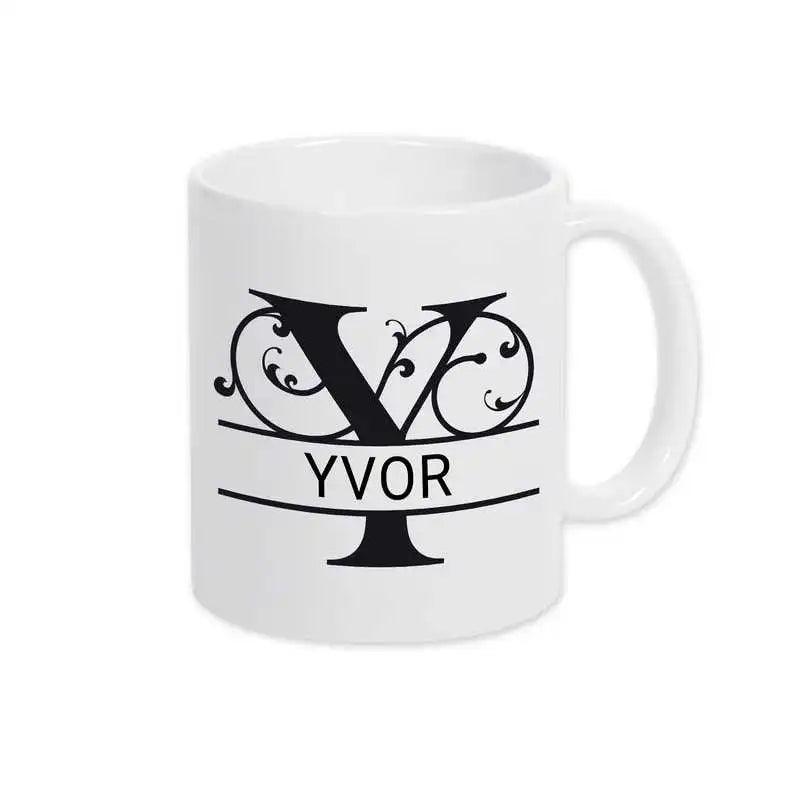 Keramik Tasse mit Namen | Motiv 1 | Yvor - Druckerino