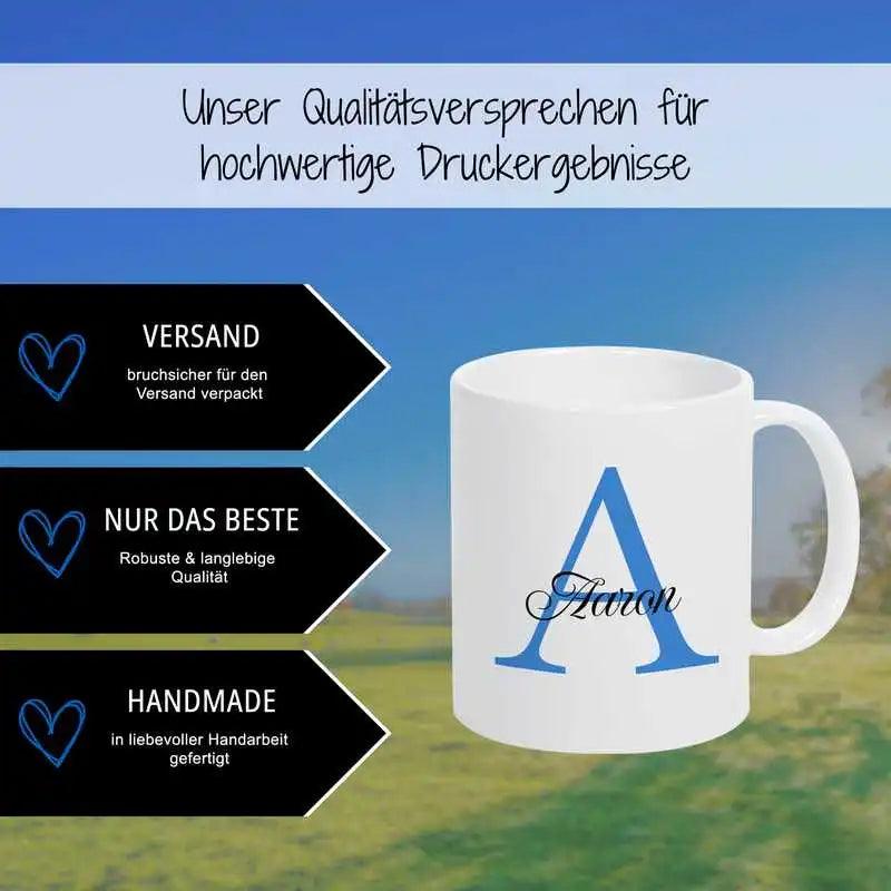 Keramik Tasse mit Namen | Motiv 3 | Aaron - Druckerino