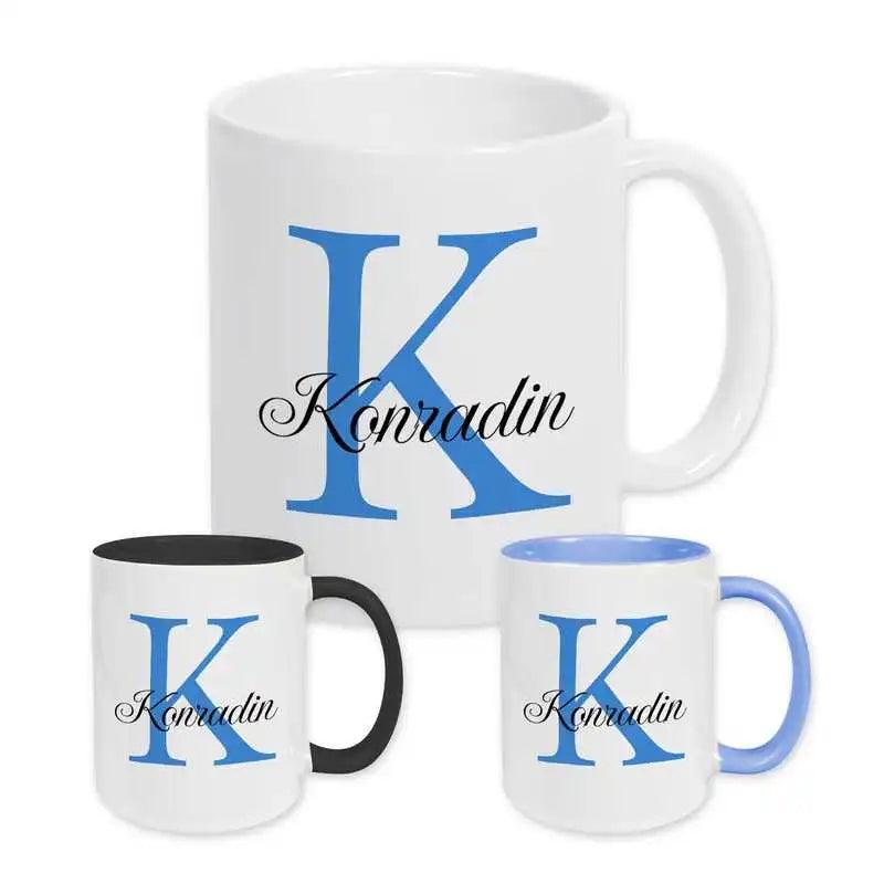 Keramik Tasse mit Namen | Motiv 3 | Konradin - Druckerino