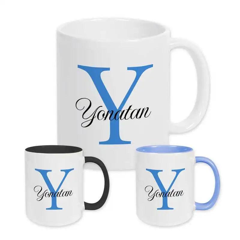 Keramik Tasse mit Namen | Motiv 3 | Yonatan - Druckerino