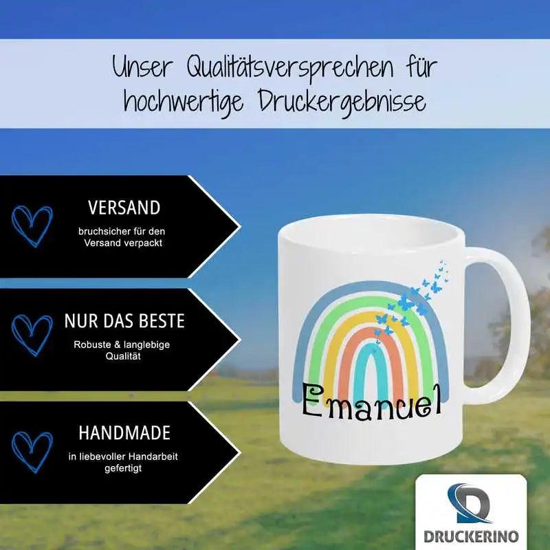 Keramik Tasse mit Namen | Motiv 4 | Emanuel - Druckerino
